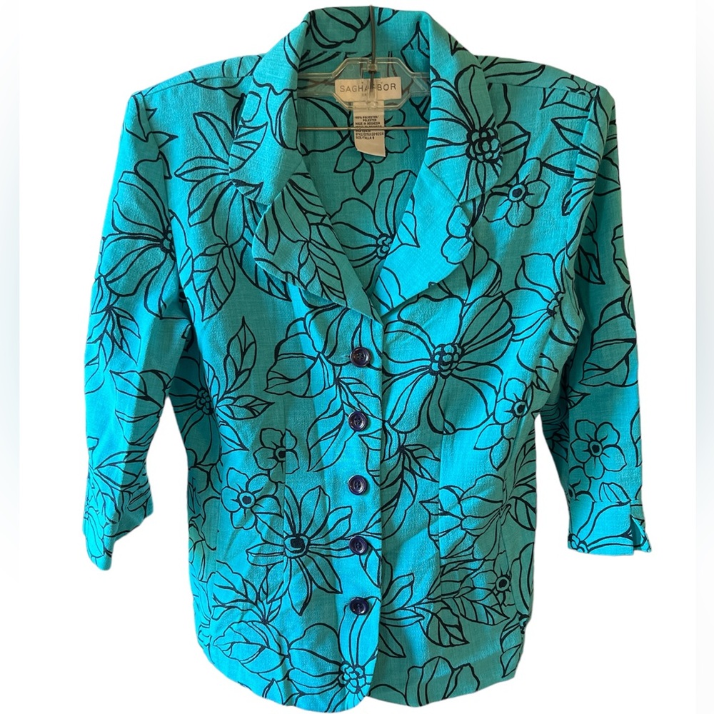 Sag Harbor turquoise blouse A299AR1
